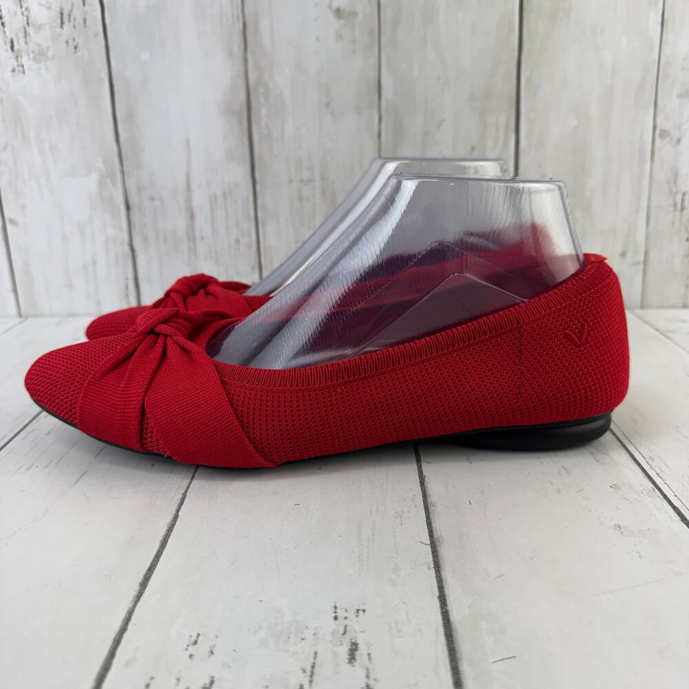 Vivaia Ruby Red Bibi Almond-Toe Knotted Flats Adorable Knot Style Size 38/7-7.5 - Picture 6 of 13